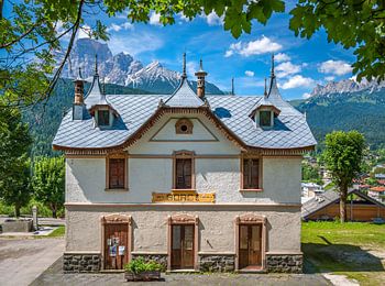 Old railway station building in Italy