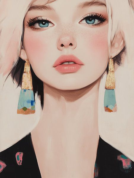 Fashionista, modern portrait by Carla Van Iersel