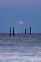 Rote Sonne über Westerschelde