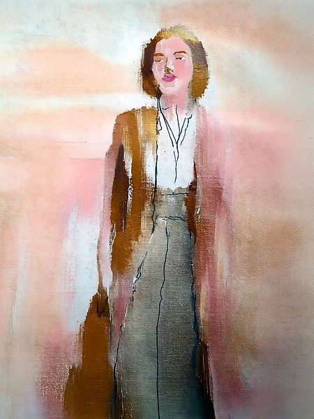 Portrait moderne d'une femme dans des tons pastel. par Studio Pieternel