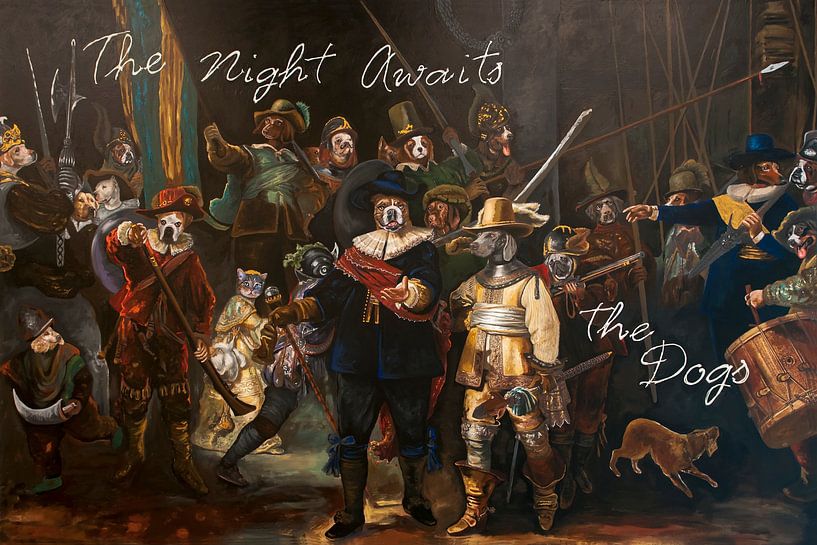 The night awaits the dogs by KleurrijkeKunst van Lianne Schotman