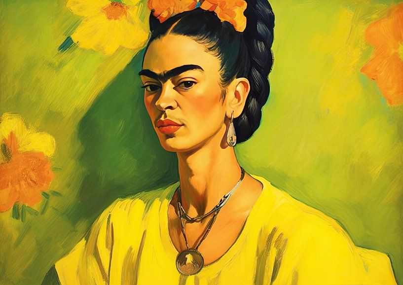 Frida Poster - Frida Art Print Wall Art Portrait by Niklas Maximilian