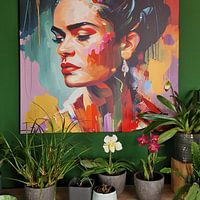 Photo de nos clients: Portrait moderne de Frida par Roger VDB, sur toile