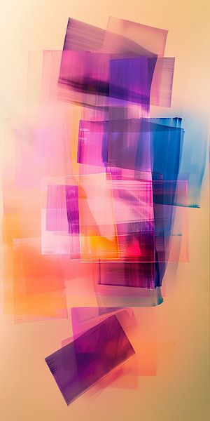 Dekorative Komposition aus Farbe und Transparenz mit einem Hauch von Neon von Lauri Creates