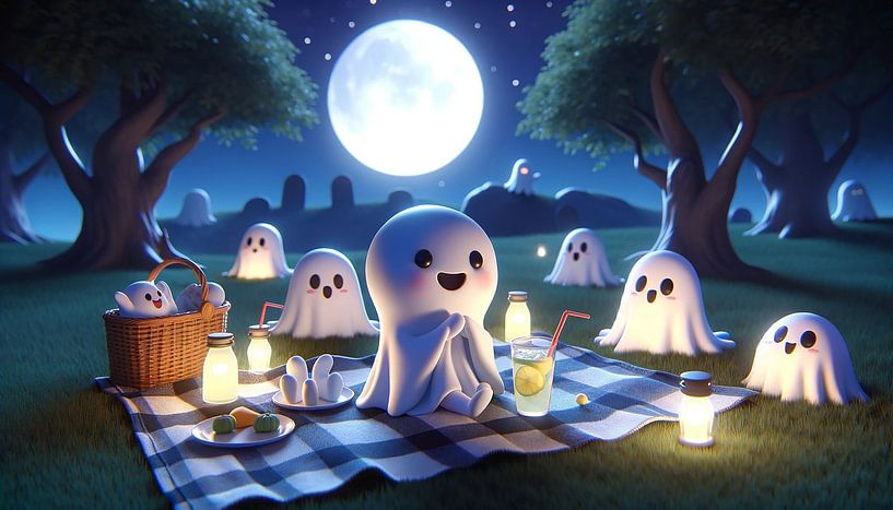 Geister-Picknick im Mondlicht: Nacht voller Freude von artefacti