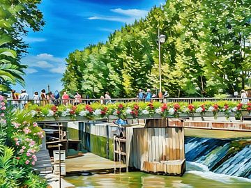 Canal du Midi in Narbonne tijdens de lente van Sergio Pazzano