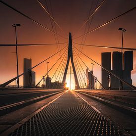 Lever de soleil sur le pont Erasmus sur Vincent Fennis