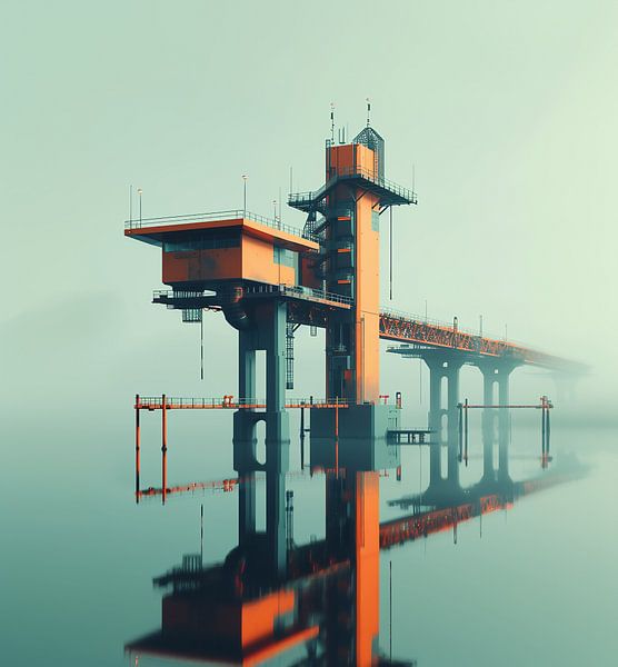 Industriekomplex im Wasser von fernlichtsicht