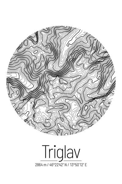 Triglav | Landkarte Topografie (Minimal) von ViaMapia
