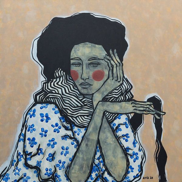Playing with a strand of hair by Kris Stuurop