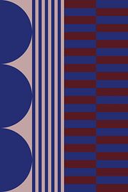 Kollektion mit kräftigen Farben und Streifen. Marineblau und braun Nr. 7 von Dina Dankers