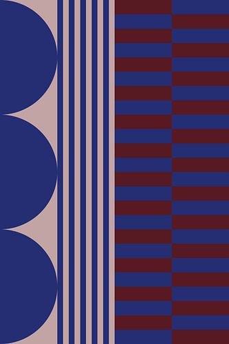 Felle kleuren en strepen collectie. Marineblauw en bruin nr. 7