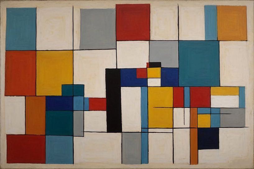 Kleurrijke vakken abstracte kunst van Art & Soul Creations