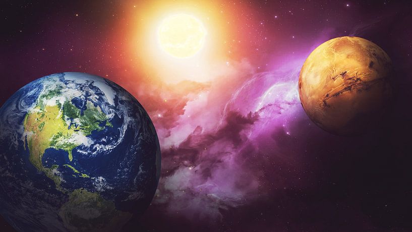 Planète Terre, Mars, Soleil par Digital Universe