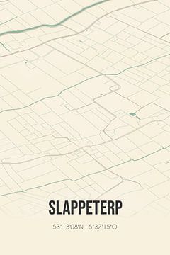 Vintage landkaart van Slappeterp (Fryslan) van Rezona