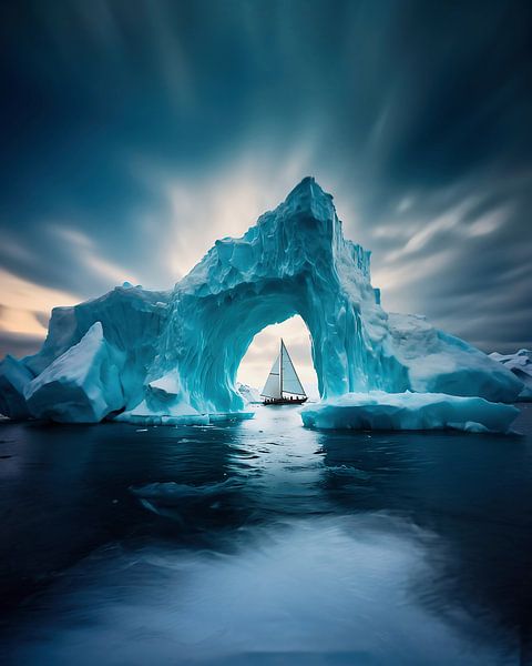 Voilier dans la mer de glace par fernlichtsicht