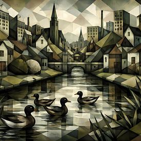 Stadtansicht im Kubismus von Linda de Klein