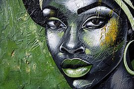 Painting of a modern African woman by Art & Soul Creations
