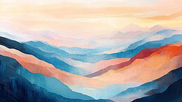 Vloeiend Berglandschap in Pastel no.1 van Studio BB