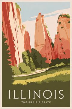 Illinois Vintage Travel Poster sur Poster Art Shop