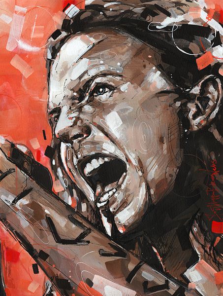 Eddie Vedder, Pearl Jam schilderij van Jos Hoppenbrouwers