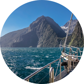 Op de boot Milford Mariner in Milford Sound, Nieuw Zeeland van Christian Müringer