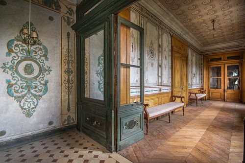 Beautiful hall in a abandoned chateau