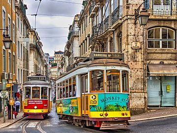 Historische trams in Lissabon van insideportugal