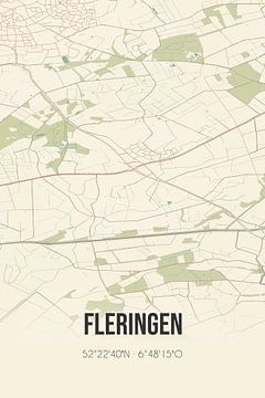 Vintage landkaart van Fleringen (Overijssel) van MijnStadsPoster