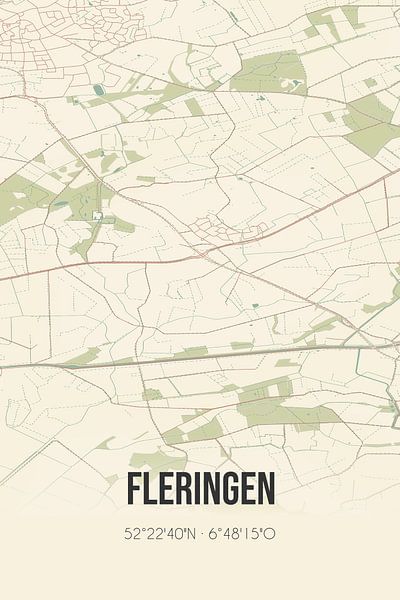 Carte ancienne de Fleringen (Overijssel) par Affiches de lieux