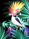 Parrot bird in jungle by Heidemarie Andrea Sattler thumbnail
