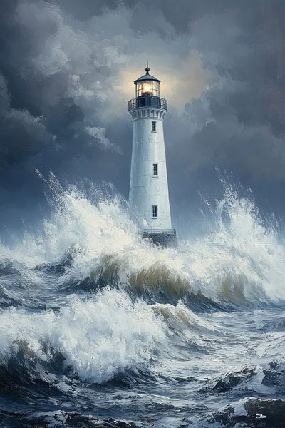 Leuchtturm im Meer von Gelissen Artworks