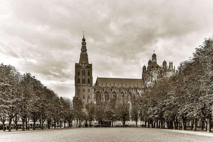 La cathédrale Saint-Jean et la parade de 's-Hertogenbosch (dans le passé) par Fotografie Jeronimo