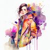 Watercolor Fashion Woman #1 by Chromatic Fusion Studio