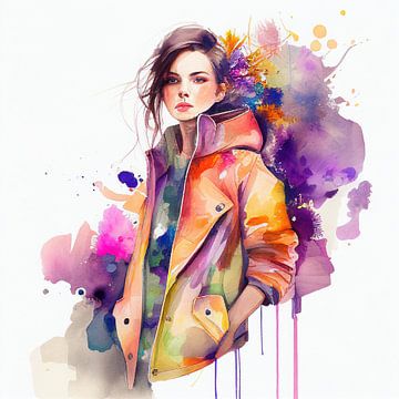 Watercolor Fashion Woman #1