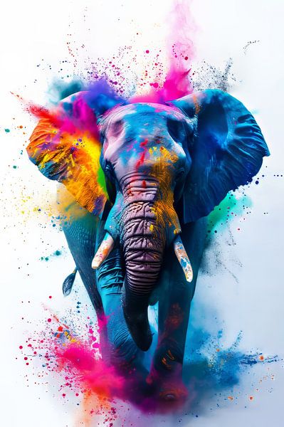 Spectrum of the Savannah - Elephant in Colour by Eva Lee