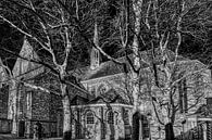 Die Große Kirche von Leeuwarden in Schwarz-Weiß von Harrie Muis Miniaturansicht