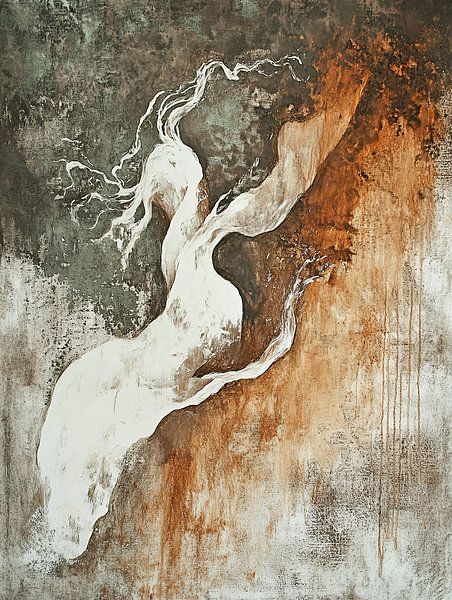 Dynamic Shape | Dynamics in Brown and White by ARTEO Paintings