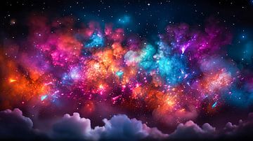 Hintergrund mit Weltraumnebel in der Galaxie von Animaflora PicsStock
