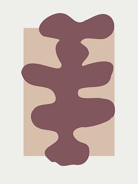 Coral - organische vorm in cloud, pink and mauve