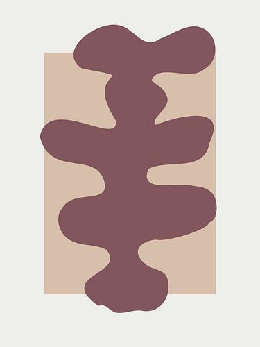 Coral - organische vorm in cloud, pink and mauve van Daan Bakker