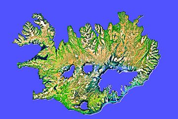 die Insel Island von oben mixed media