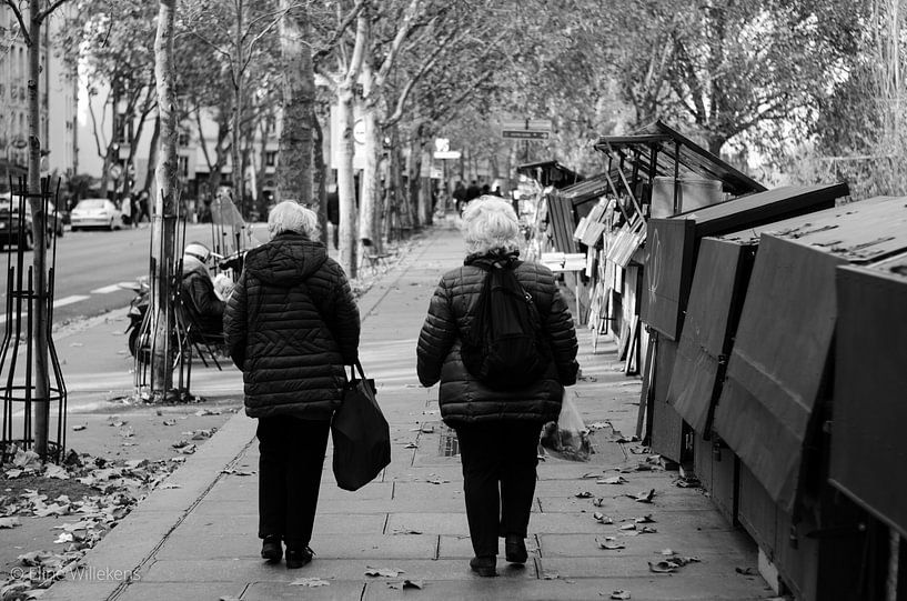 Parijs - Twee dames snuisteren bij de Bouquinistes van Eline Willekens