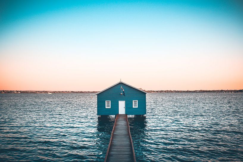 The blue boathouse by Leon Weggelaar