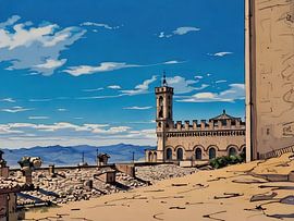 Gubbio Palazzo dei Consoli in a Picturesque Square by Sergio Pazzano