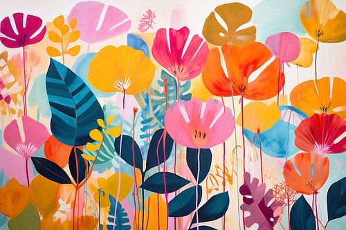 Flowers Modern and Abstract by Caroline Guerain