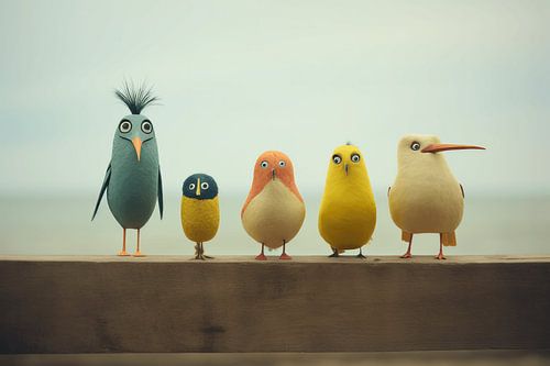 Oiseaux joyeux et colorés