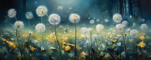 Peinture de fleurs de pissenlit