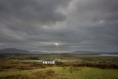 Beam of light on the horizon in Ireland