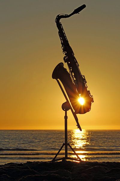 Sax on the beach by Yvonne Steenbergen